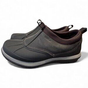 LL Bean Black Storm Chaser Tek 2.5 Slip On Duck Shoes Womens 9 Waterproof Boots